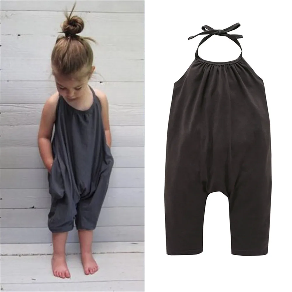 

Baby Girl Summer Overalls Toddler Kids Baby Girls Strap Rompers Jumpsuit Harem Pants Trousers Slings Backless Clothes