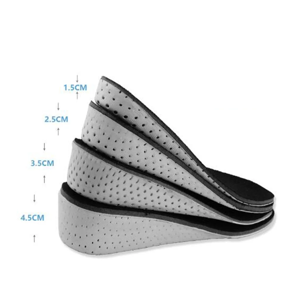 1 Pair Shoe Insoles Breathable Half Insole Heighten Heel Insert Sports Shoes Pad Cushion Unisex 1-4.5cm Height Increase Insoles