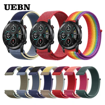 

UEBN 20mm 22mm Nylon Sport Loop Strap Replacement Band For Huawei Honor Watch Magic 2 &Watch GT 2 42mm 46mm watchbands