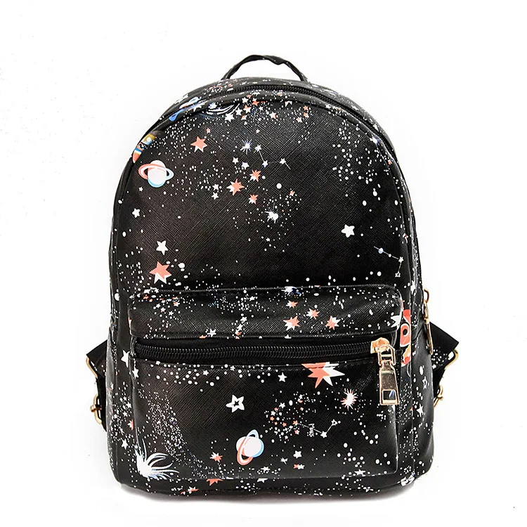 

Pu Woman Package Starry Sky Printing Small Both Shoulders Package Leisure Time Tourism Backpack