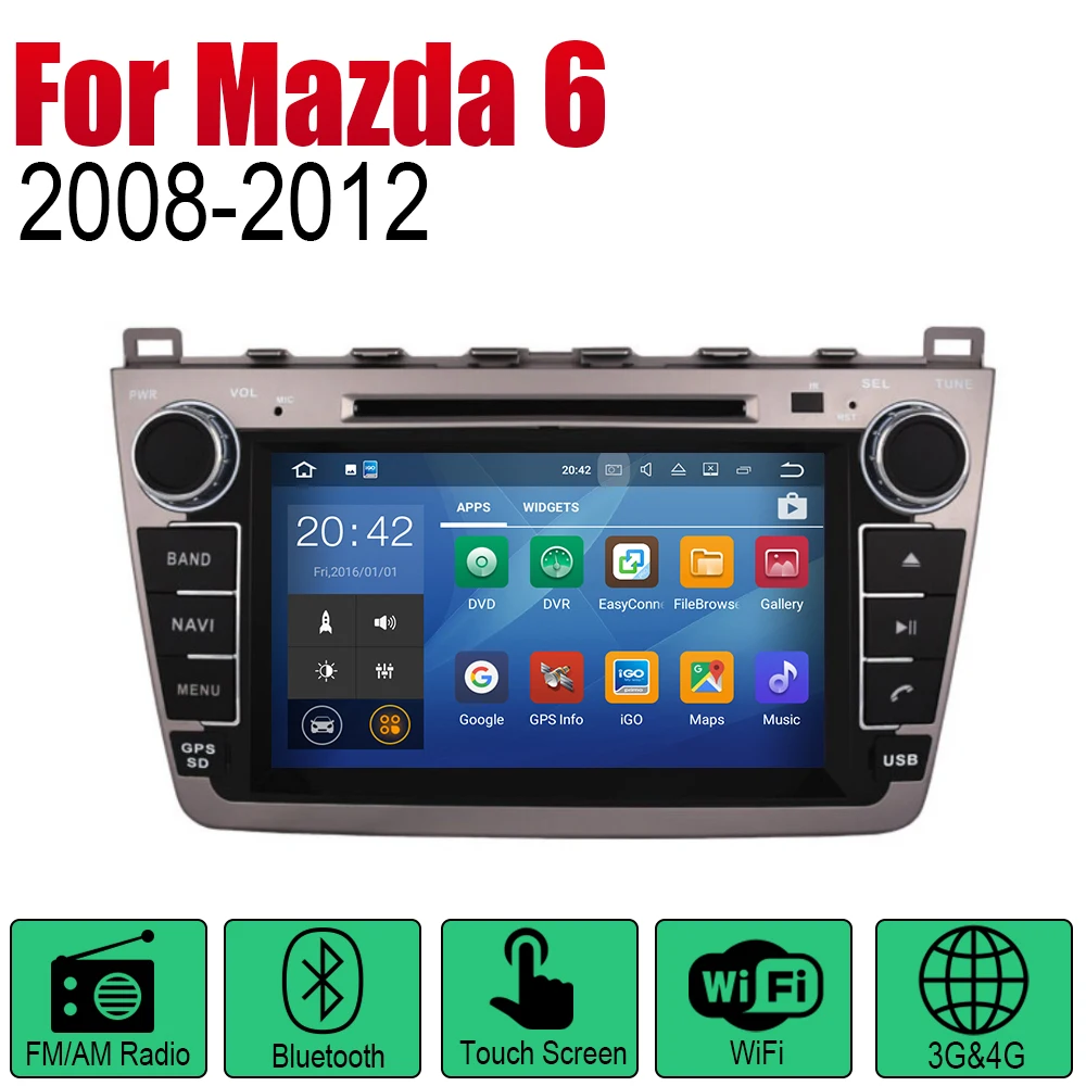 ZaiXi Авто Радио 2 Din Автомобильный dvd-плеер на основе Android для Mazda 6 2008~ 2012 gps Навигация BT Wifi карта мультимедийная система стерео