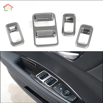 

For Kia Optima K5 2016 2017 2018 Car Internal Door Window Lifter Controller Button Trim Decorative Bezels Matte Auto Parts