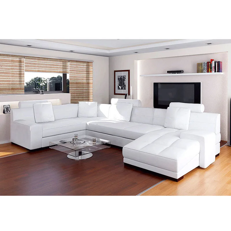 Сделано в Китае, высокое качество, современный белый кожаный диван