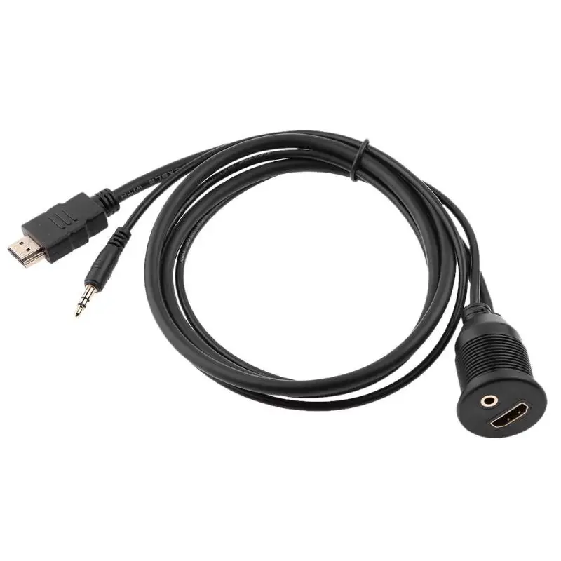 Водонепроницаемый HDMI+ 3,5 мм AUX папа-мама 1 м/3.3фт панельный кабель для скрытого монтажа