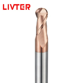 

2 flutes ball tungsten steel milling cutter R knife straight shank carbide end mill 55HRC coating CNC milling cutter
