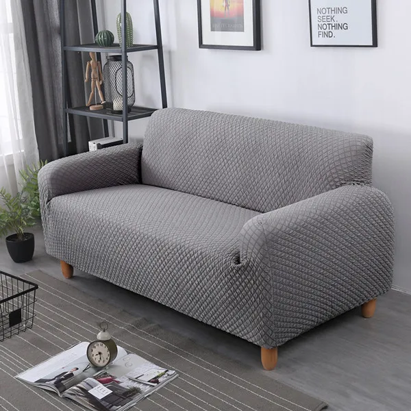 Light Grey Высокое качество, чехол для дивана, трикотажные хлопковые покрывала, все включено, чехол для дивана разной формы, эластичный диван, сплошной цвет - Цвет: Light Grey