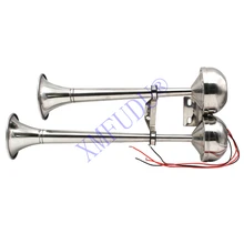 Морской двойной труба рог лодка из нержавеющей стали электрический рог 18-1/2 дюймов 12 В