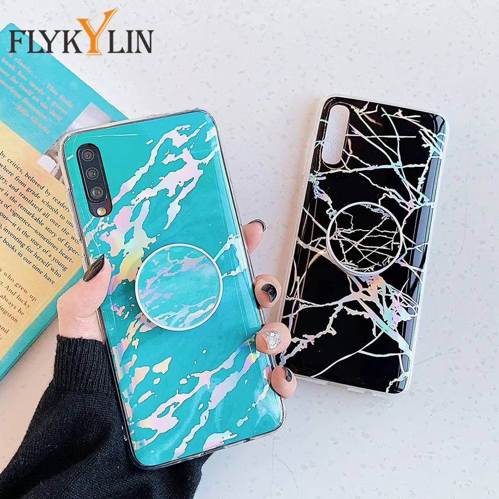 Чехол-подставка FLYKYLIN для Samsung S20 S10 S8 S9 Note 10 Plus S7 Edge Ultra S10E A50 A70 лазерный мраморный