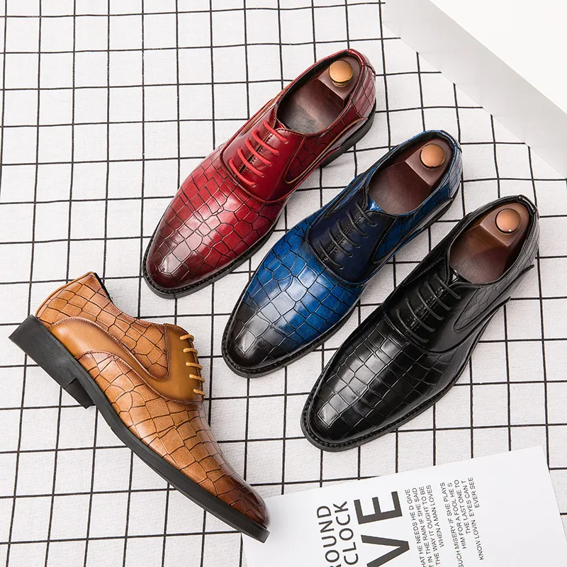 

England Leisure Time Leather Shoes Hairstyle Division Personality Male Shoe Camouflage Set Foot Will Code Doug Shoe 45464748