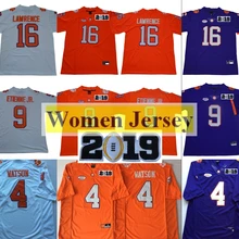 Женский свитер Clemson college 16 Trevor Lawrence#4 Deshaun Watson#9 Wayne Gallman II, белый, фиолетовый, оранжевый