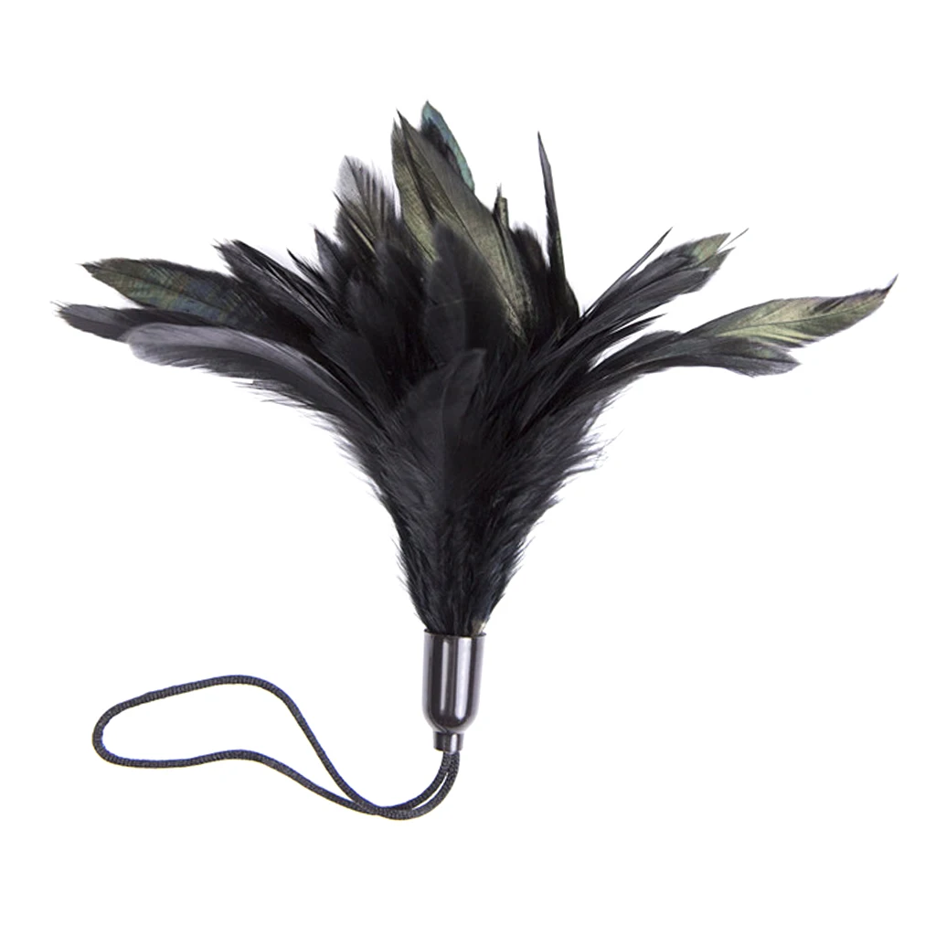 Black Soft Non-irritation Flirting Feather Tickling Teasing Toy for Couple Holiday Wedding Night Party Joke