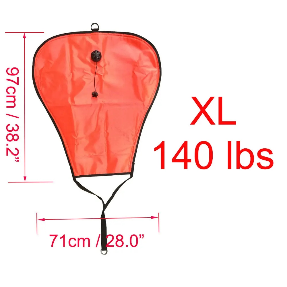 XL 140LBS 60/70/125/140LBS подъемный мешок для подводного плавания, оборудование для дайвинга с клапаном давления - Цвет: XL 140LBS