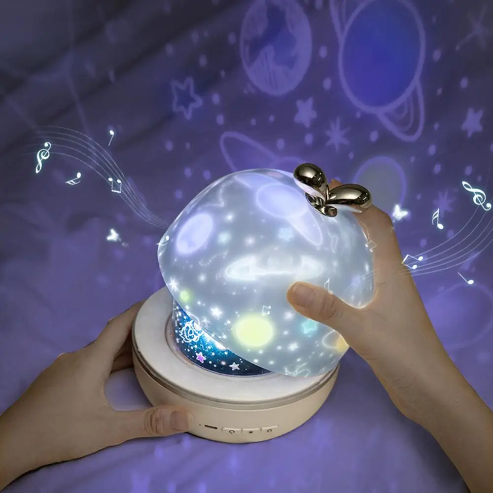 

LED Rotating Projection lamp Starry Sky Romantic Projection Light Six slides choice Music box night light gift for kids bedroom