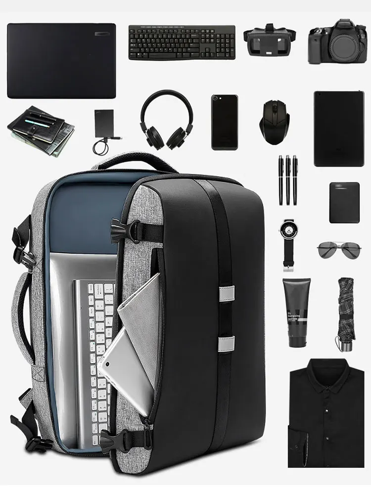 DIENQI Multifunction Backpacks Unisex Laptop 15.6'' Convenient Bagpack Business Commuting Backbag Multi-pocket Backpack Mochila