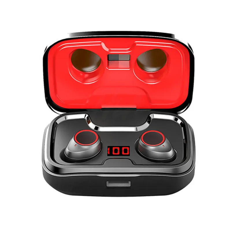 Беспроводные наушники CLAITE X10 TWS с Bluetooth 5,0, стереонаушники 9D, IPX7, водонепроницаемые, с шумоподавлением, Спортивная гарнитура с двойным HD микрофоном - Цвет: BlackRed
