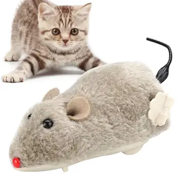 

1pc Cat Mouse Shape Toy Creative Wind Up Plush Funny Cat Play Toy Pet Interactive Toys Pet Supplies Random Color Cat Favors