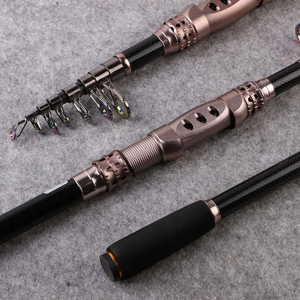 DSstyles1 Pcs Portable scalable Short Sea Cast Rod Hard 1.8-3.6m Carbon Retractable Fishing Rod for 4kg Fishing Weight