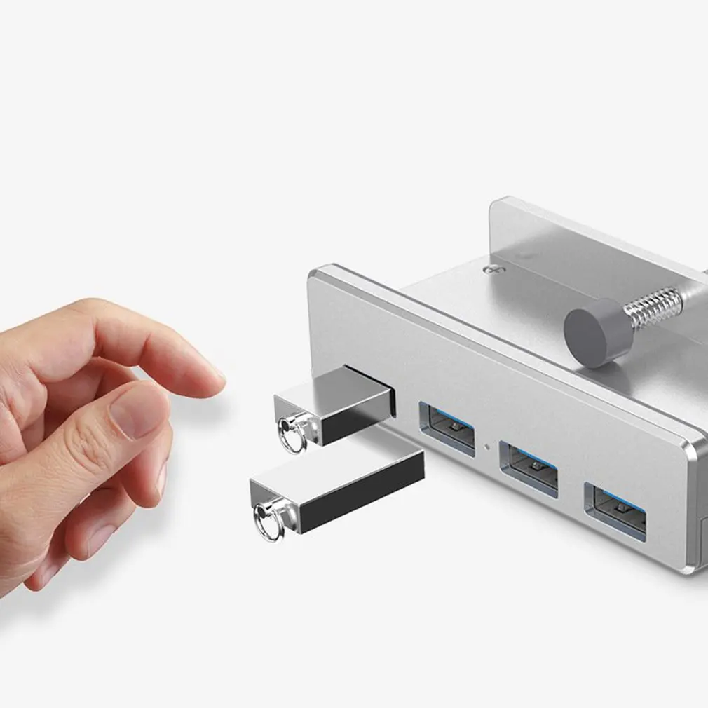 Usb 3,0 концентратор с кардридером алюминиевый сплав Клип-Тип 4 порта Высокоскоростной разветвитель концентратор для настольного ноутбука