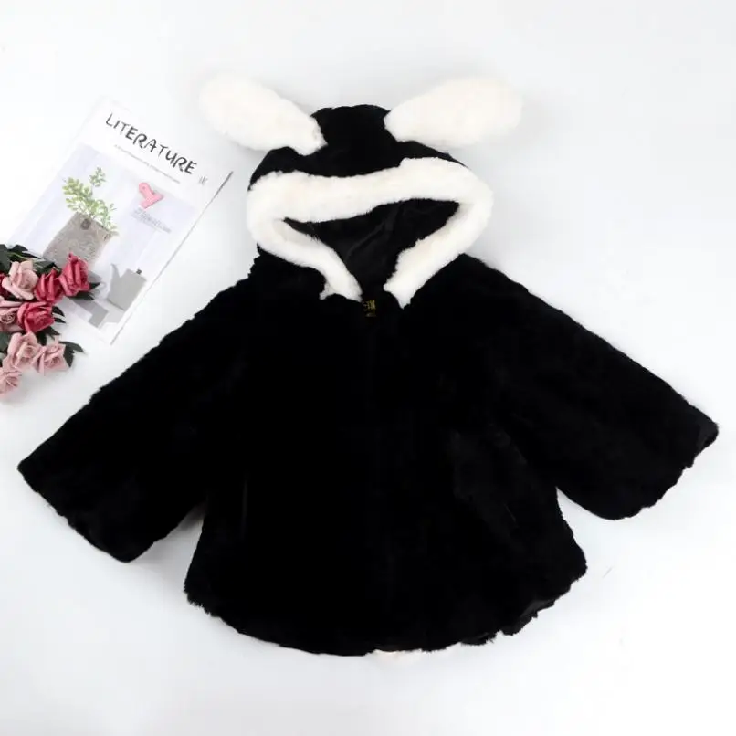 black Пальто с натуральным кроличьим мехом детские куртки для девочек и мальчиков, коллекция года, новая зимняя теплая куртка с натуральным мехом Modis, детская верхняя одежда, Y1867 - Цвет: black