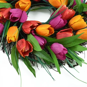 

Tulips Wreath Wreath Garland 30CM Artificial Flower Tulip Art Decoration