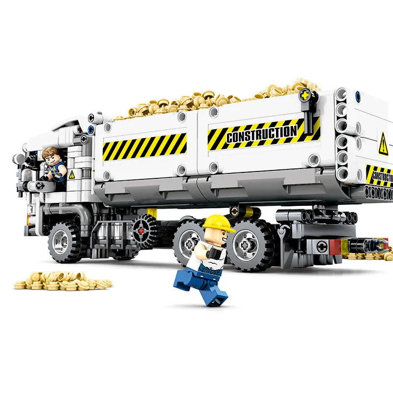 

Baby Semp 701704 Mechanical Password Engineering Transport Truck Children'S Educational Assembled Building Blocks Boy Splicing T