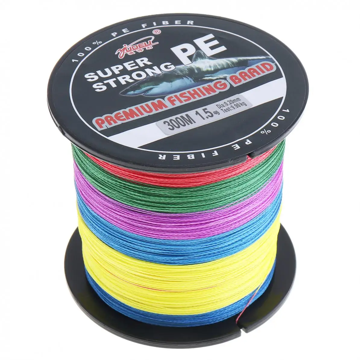 300m Multicolor Super Strong Saltwater / Freshwater Fishing Line 4 Strands Weaves PE Braided Fishing Rope Multifilament