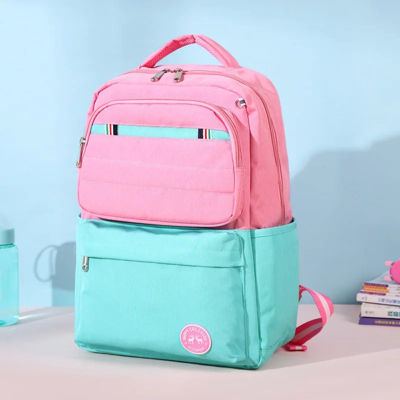 

School Bag Young STUDENT'S BOY'S 1-3-4 Fifth Grade 6-12 a Year of Age GIRL'S Children Burden Relieving Backpack