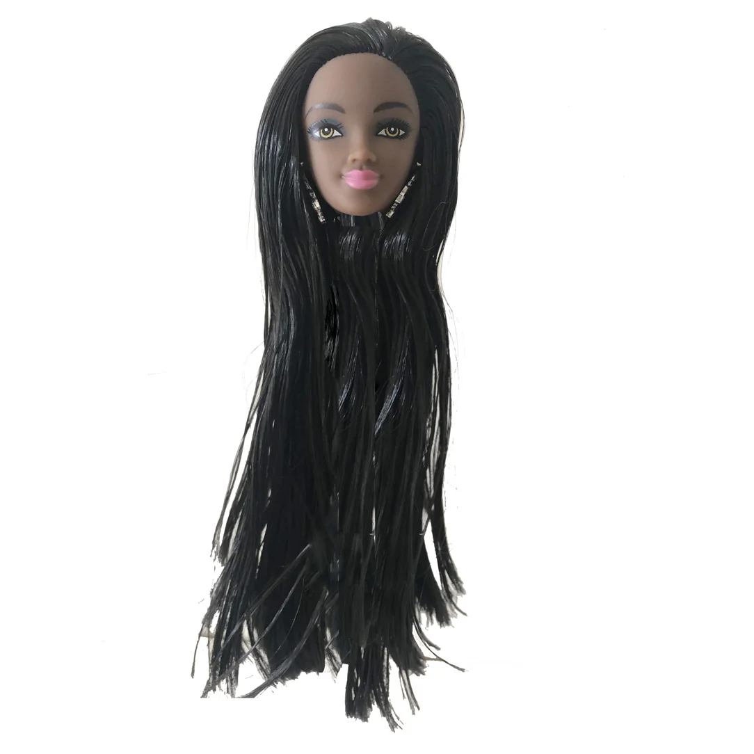 Идеальный светильник для головы куклы коричневое лицо и темное лицо для 1/6 черная африканская кукла Сделай Сам платье принцесса игрушка куклы головы - Цвет: no 2