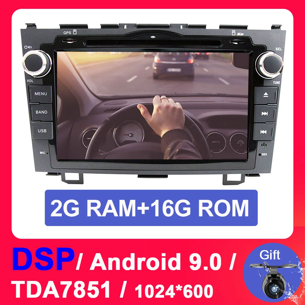 2G 16G with dsp Eunavi Android 9,0 Автомобильный DVD плеер для Honda CRV 2006 2007 2008 2009 2010 2011 2 din радио мультимедиа gps 1024*600 HD TDA7851 DSP - Цвет: 2G 16G with dsp