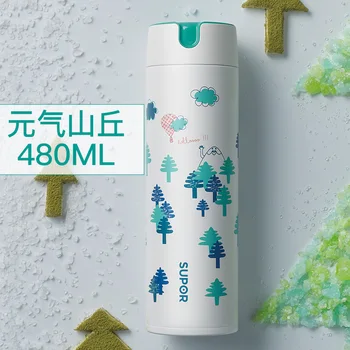 

Color Insulated Thermos Straw Bottle Cute Large Simple Cartoon Creative Tea Cups Portable Jogo De Xicaras Home Drinkware LL50TC