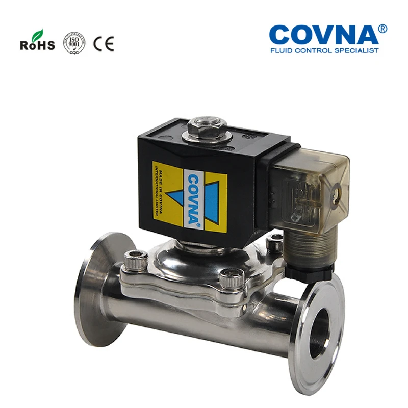 Clamp 1/2'' OD:50.5mm ID:15mm Sanitary Solenoid Valve Normally Closed Food Grade Stainless Steel 316L PTFE Sealing | Обустройство