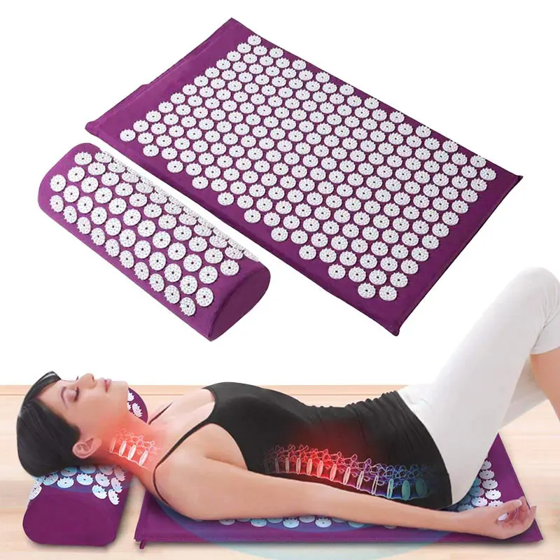 

Massage Mat Acupressure Mat Lotus Spike Relieve Back Body Pain Spike Applicator Kuznetsov Yoga Mat Bag   
