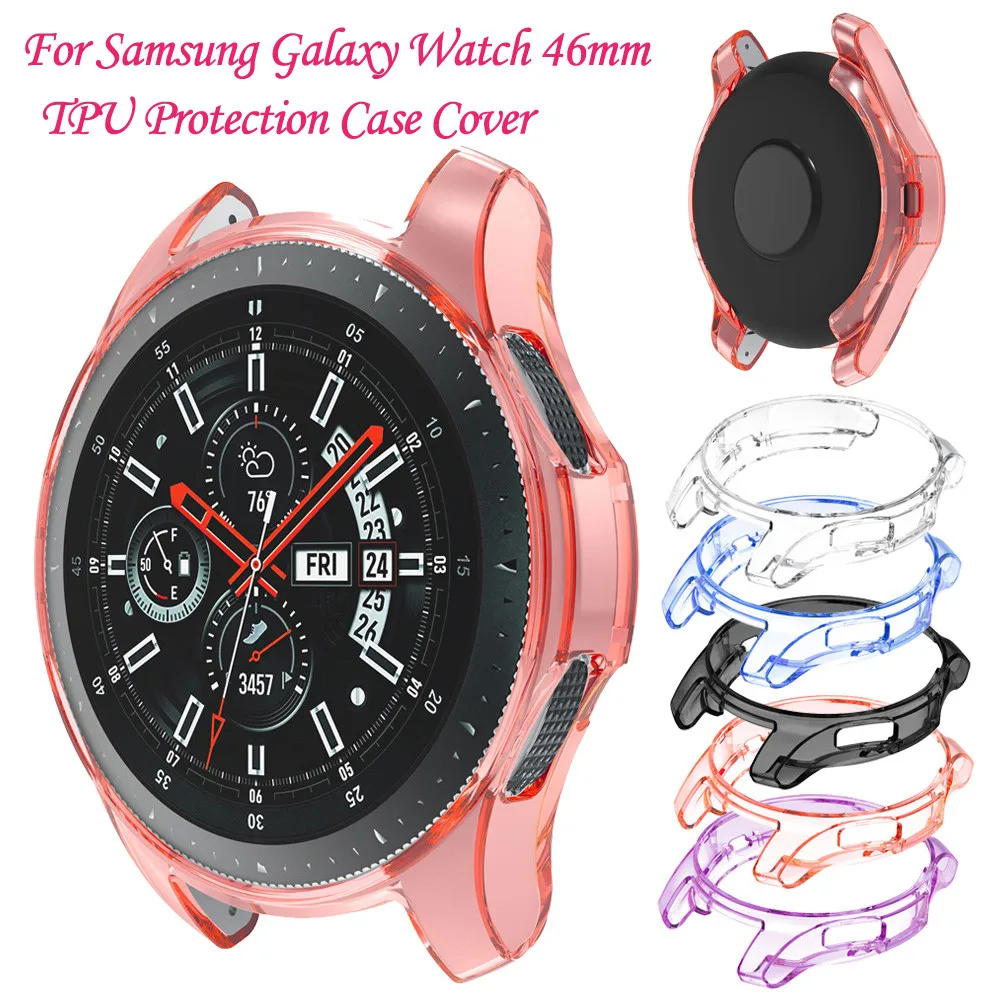 

Ultra-thin Soft TPU Protection Silicone Case Cover For Samsung Galaxy Watch 46mm 5 Colors Full Cover Watches Durable Gift