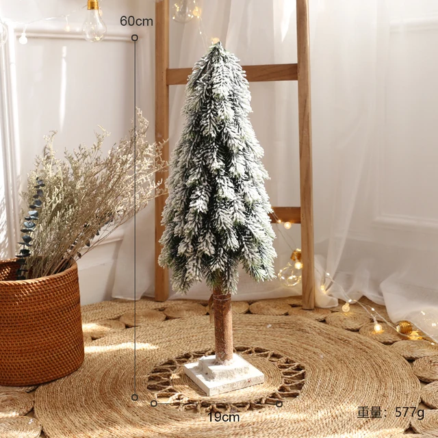 2022 Christmas Mini Desktop Flocking Tree Falling Snow Snow Covered Christmas Tree Window Hotel Shopping Mall Holiday Decoration|Trees| - Aliexpress