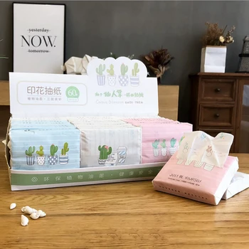 

1Pack Portable Creative Printing Napkins Paper Household Restaurant Cafe 3-Layer Tissue Paper Random Color