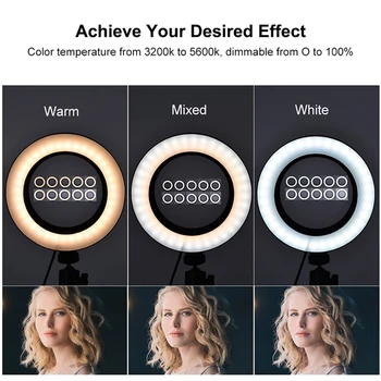 

Spst Button Switch EU Plug Nordic Universal Round LED Ring Fill Light Live Video Photography Phone Selfie Lamp