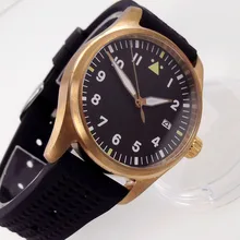 

Nologo Real Bronzed 39mm Black Mechanical Men Watch NH35A Movement 200M Waterproof Green Luminous Dial Screwdown Crown