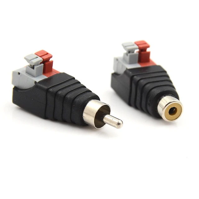 Conector RCA, 5 unids RCA Conector Universal Metal Soldadura Audio Video  Cable Conector Altavoz Enchufe RCA Macho