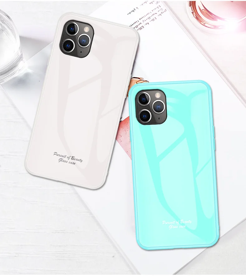 100 шт./лот стекло Макарон+ TPU Цветной корпус задняя крышка чехол для iphone 6 7 8 X XS XR XS Max 11 Pro Max Новинка чехол