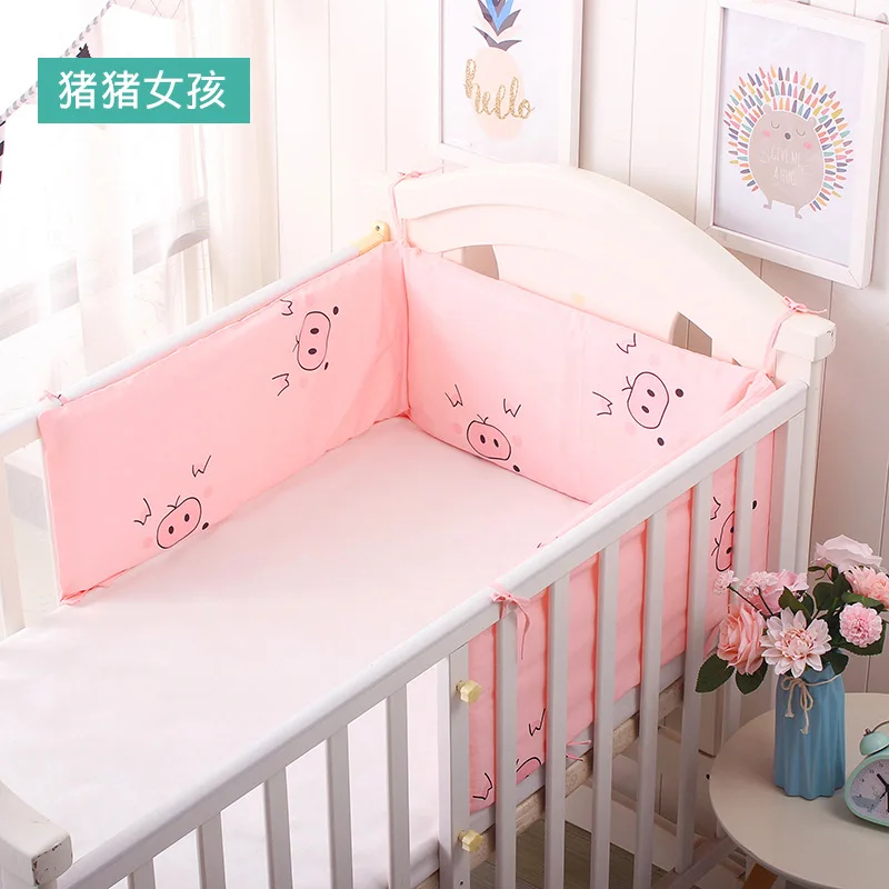 PIG Корона шаблон 180*30 см бортики для кроватки U/L форма детские постельные принадлежности набор кроватка вокруг протектор кровать для новорожденных голова Защитная Прокладка один кусок - Цвет: PIG