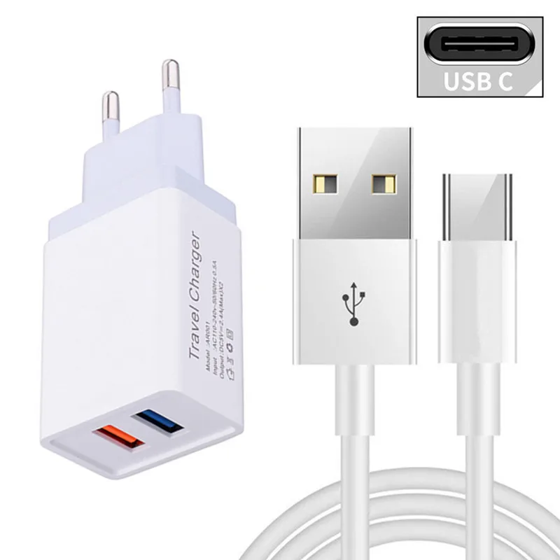 Зарядное устройство для телефона Alcatel 1 в 3 5 A7 2A настенный адаптер Type C USB Micro