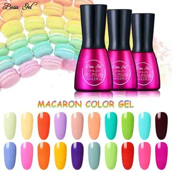 

Beau Gel 7ml Macaron Candy Color Gel Nail Polish Spring Color Nail Art Gel Vernis Primer Design Semi-permanent Enamel Manicure