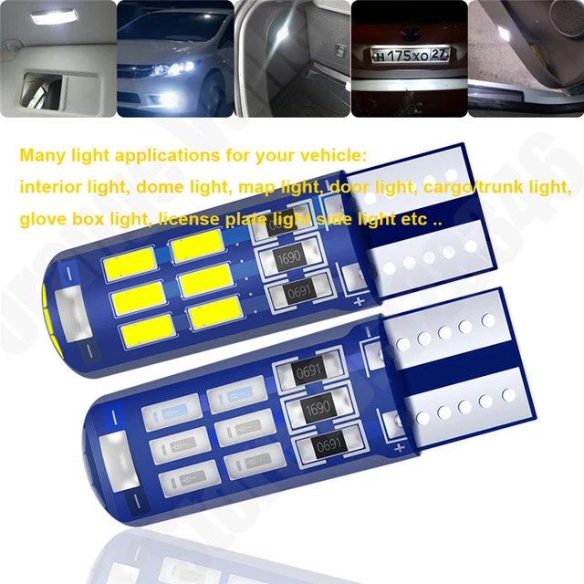 50 Teile/Los Blaue Silikonbirne T10 W5W 4014 15SMD LED Canbus Fehlerlose  Autolampen 168 194 2825 Umrissleuchten Kennzeichenbeleuchtung 12 V Von  13,32 €