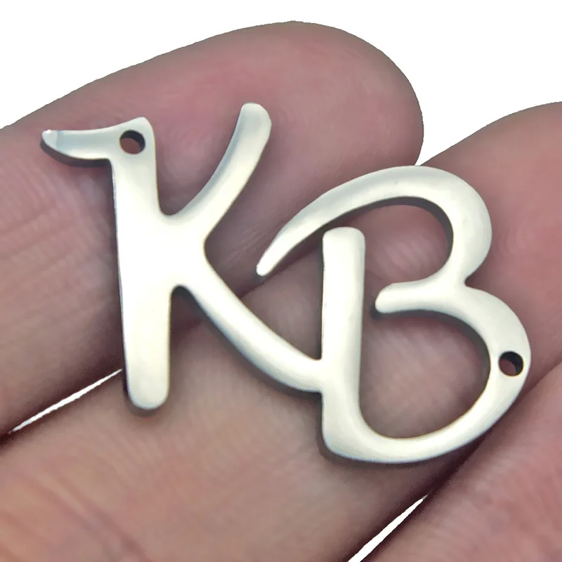 5 шт. подвеска с алфавитом из нержавеющей стали Золотая буква KB 8/24 Коби Шарм