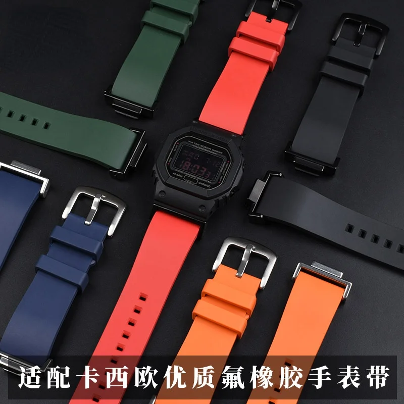 Per Casio Piccolo Cinturino Quadrato In Gomma Fluorurata Dw-5600 Gw-B5600 Gw-M5610 Cinturino Modificato