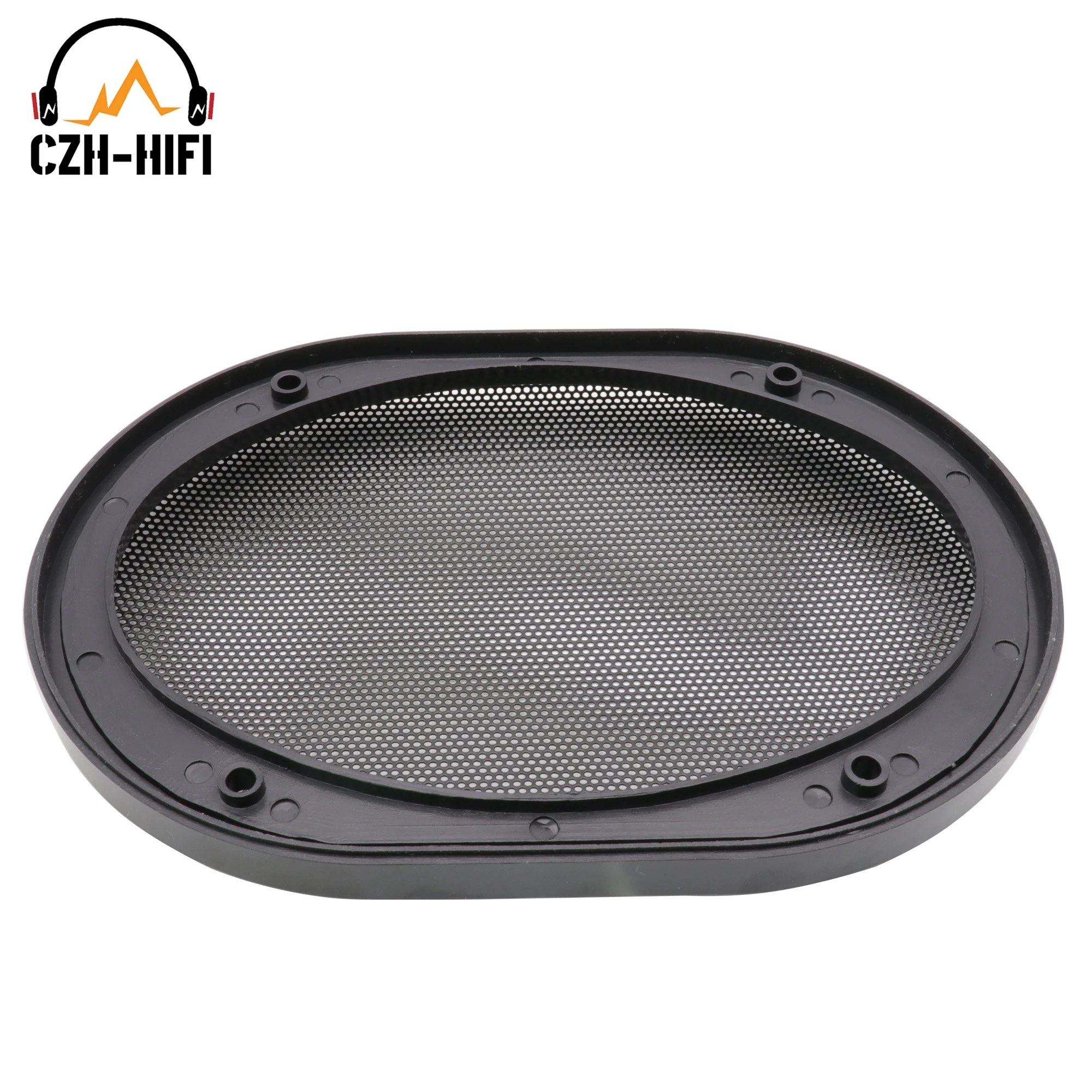 2 Stück Lautsprechergitterabdeckung 4'x6' 5''x7' 6''x9' Staubdichte Netzabdeckung aus Kunststoffstahl, dekorativer Kreis für Subwoofer-Auto-Audiogehäuse – Detail 7