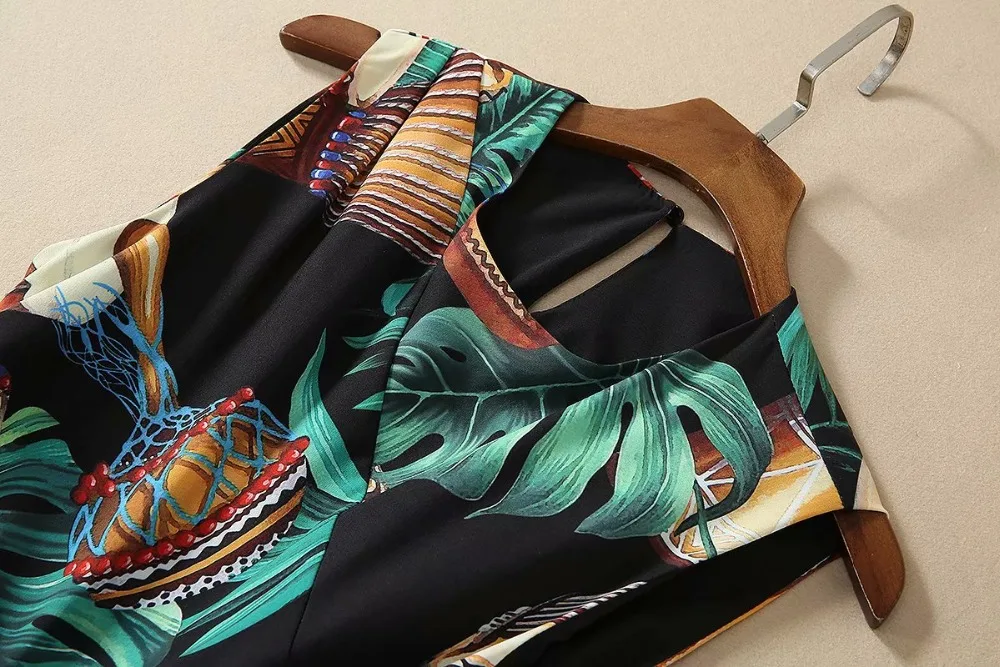 Подиум летнее без рукавов с принтом с высоким разрезом сексуальное праздничное длинное платье женское платье 191213Z05