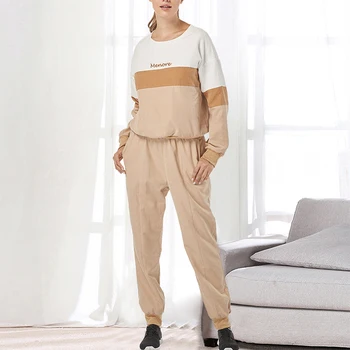 

Autumn Women Set Casual Style Patchwork 2 Piece Set Fashion O-neck Hoodies With Elastic Waist Long Jogger Pants Tracksuit Outfit