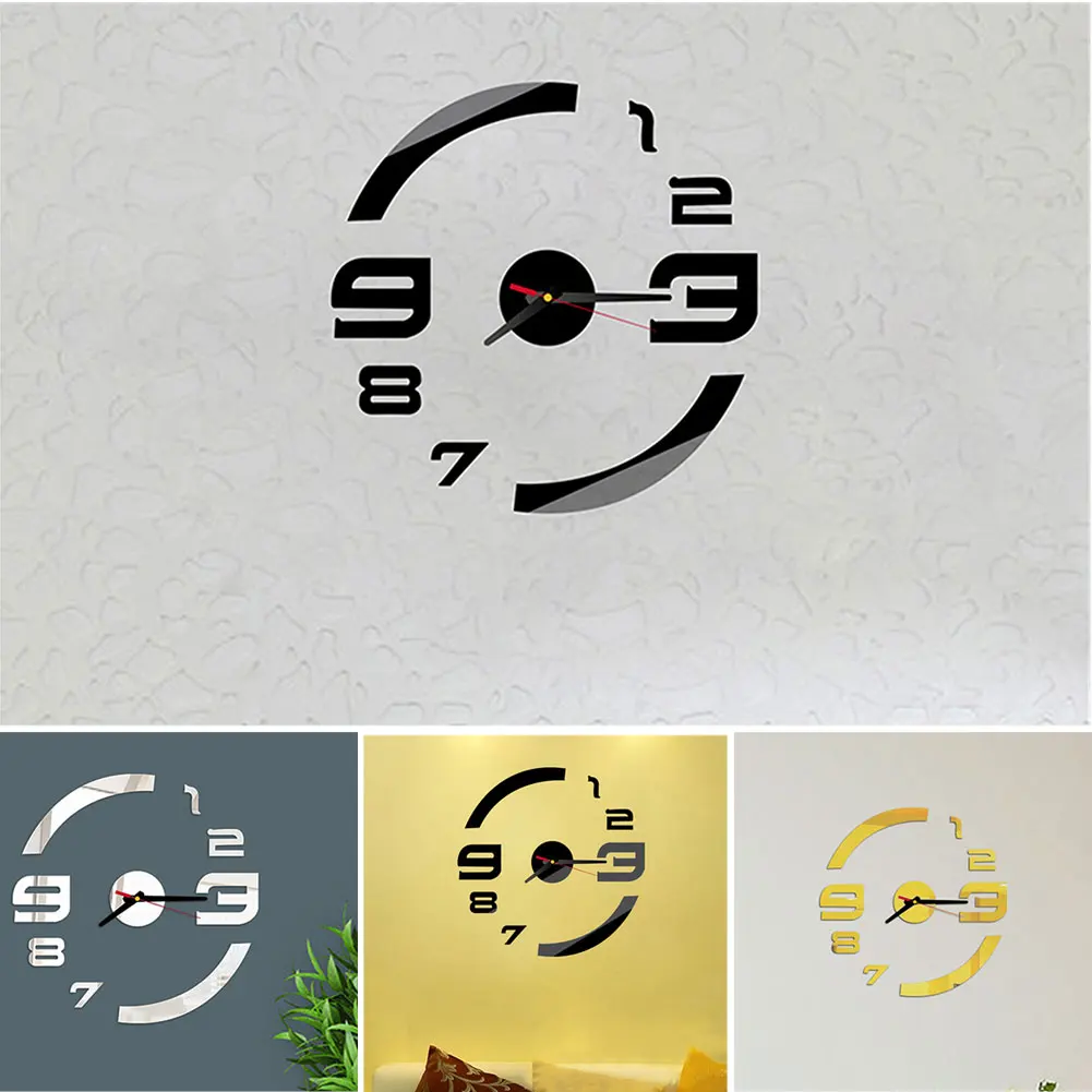 Креативные новые часы настенные часы Horloge 3D DIY акриловые зеркальные наклейки украшение дома гостиная кварцевые иглы часы