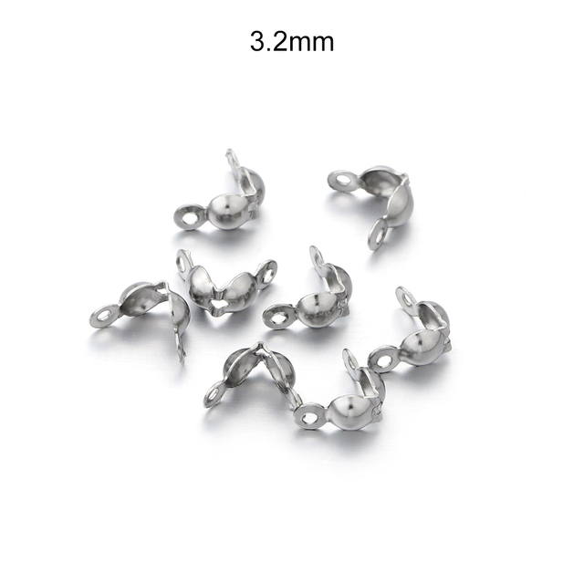 Stainless Steel Connector Clasp Ball Chain Calotte End Crimps Beads Connector Components for DIY Jewelry Making Supplie